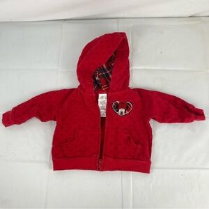 Disney Baby  embroidered  Minnie Mouse red hoodie 6 months
